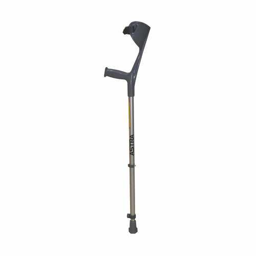 Astra Max Elbow Crutch (FIXED HANDLE) for Physically Challenged | Light Weight & Adjustable Height (1 Pair) (Grey)