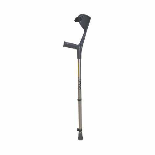 Champ Max Elbow Crutch (Fixed Handle) for Physically Challenged | Light Weight & Adjustable Height (1 Pair) (Grey)