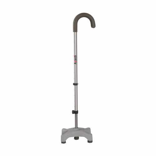 Avanti U Shape Quadripod Stick | Walkig Stick with Adjustable Height | Light Weight | 4 Legged Base (Grey)