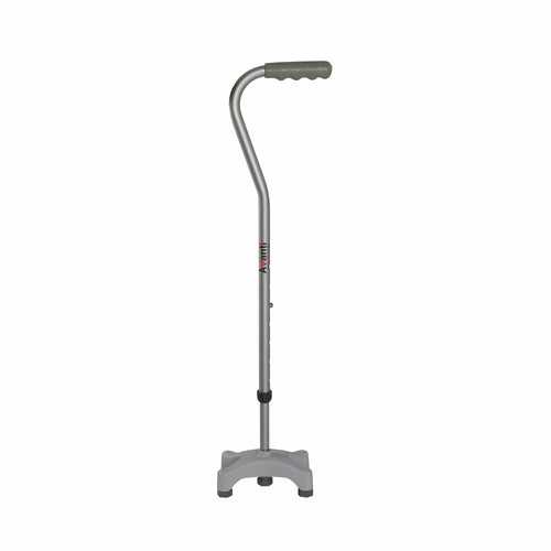 Avanti Sheperd Shape Quadripod Stick for Physically Challeged | Light Weight & Adjustable Height (Grey)