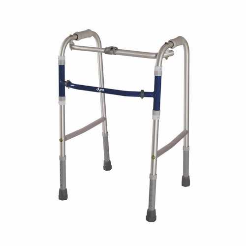 Dura Reciprocal Walker (Aluminium) for Elderly & Physically Challenged | Foldable |Light Weight & Adjustable Height (Grey)