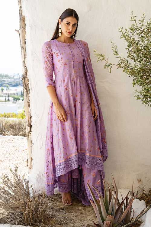 Lilac Anarkali Set