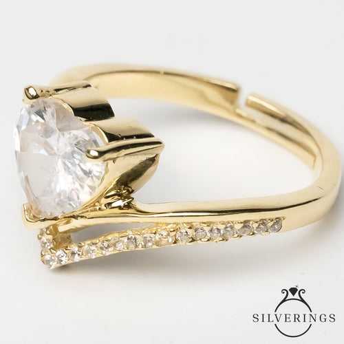 Heart of Gold Solitaire Ring