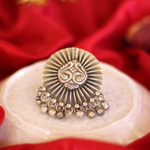 925 Silver Tribal Big Size Adjustable Ring