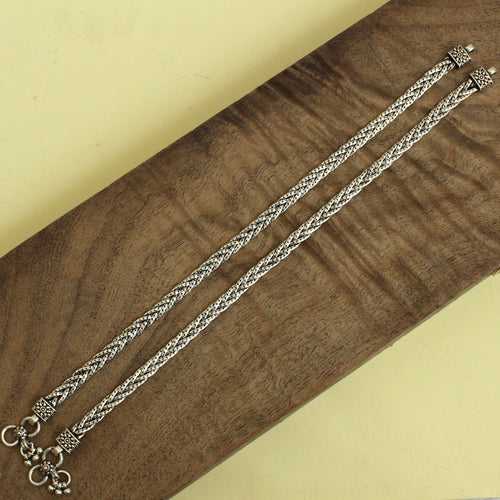 925 Silver Anklet Pair