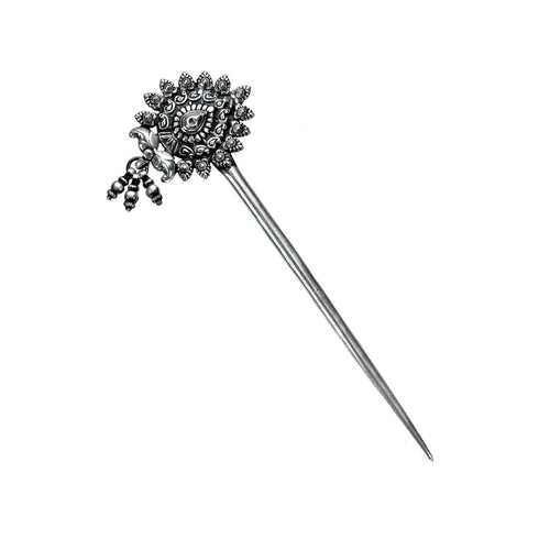 925 Silver hair bun stick