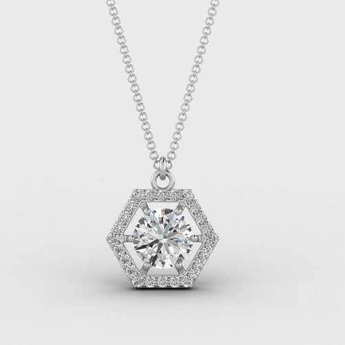 925 Sterling Silver Solitaire Zircon Pendant With Chain