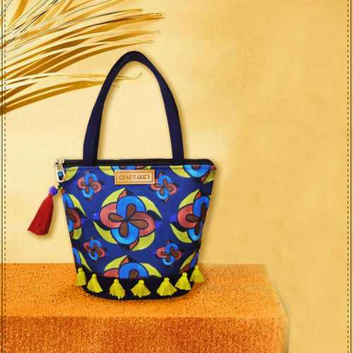 Red Blue Flower Bucket Bag