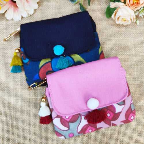 Navy-Pink Kollam Mini Wallet