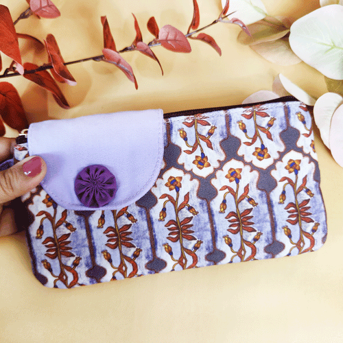 Side Flap Wallet- Mauve Door