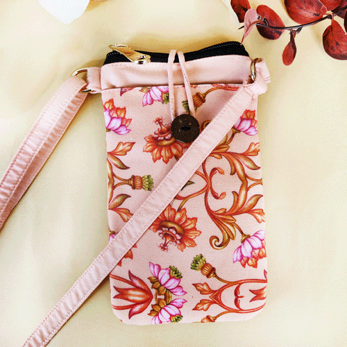 Loop Mobile Sling Bag-Peach Mughal