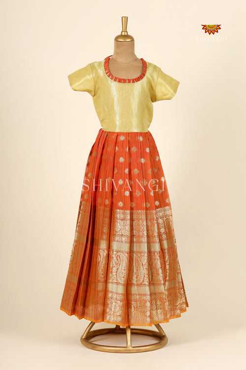 Orange Mango Stream Long Gown For Girls !!!