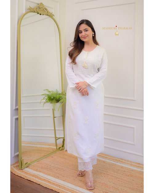 White Chikankari Kurti