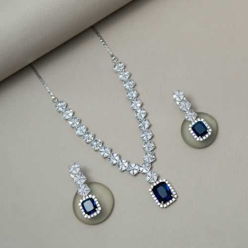 KL101512 - AD Necklace with matching Earrings (color option)