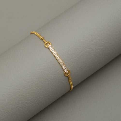 PE101620 - Gold Toned AD Stone Bracelet