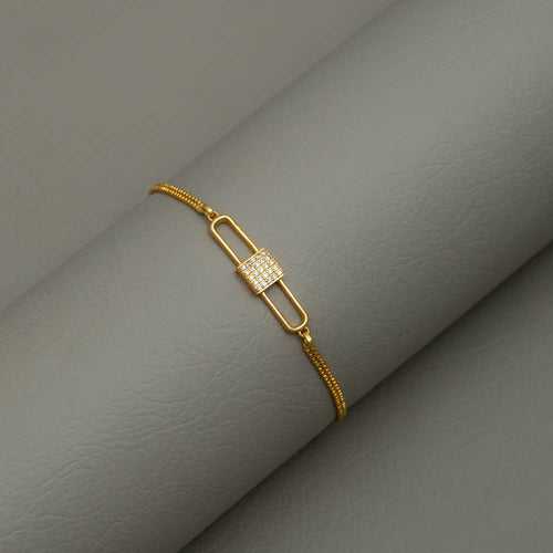 PE101613 - Gold Toned AD Stone Bracelet