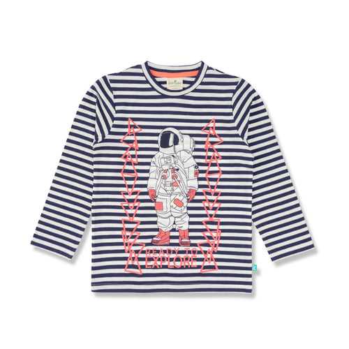 Young Boys Full Sleeve Striped & Graphic Printed T Shirt