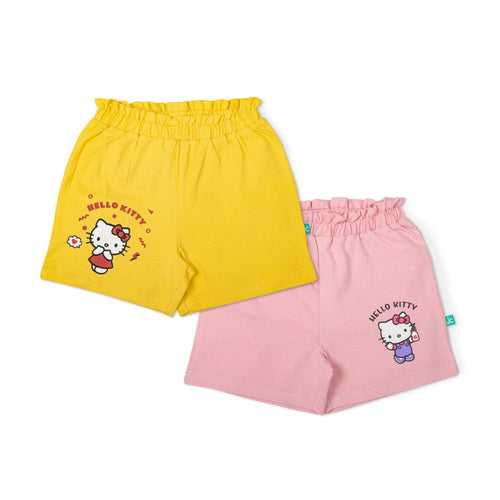 Hello Kitty Printed Combo Shorts - Yellow & Pink