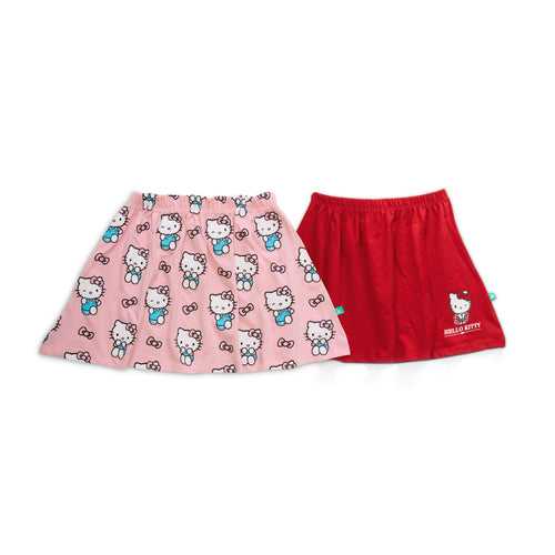 Hello Kitty Skirts Printed Combo Skirts - Pink & Red