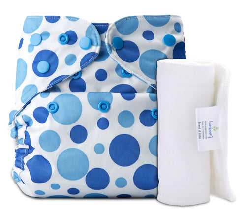 Bumberry Diaper Cover (Blue Dots) + 1 Wetfree Insert