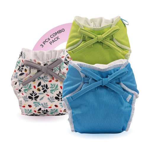 Smart Nappies - Oceanic Blue, Deep Green, Bugs Party Combo