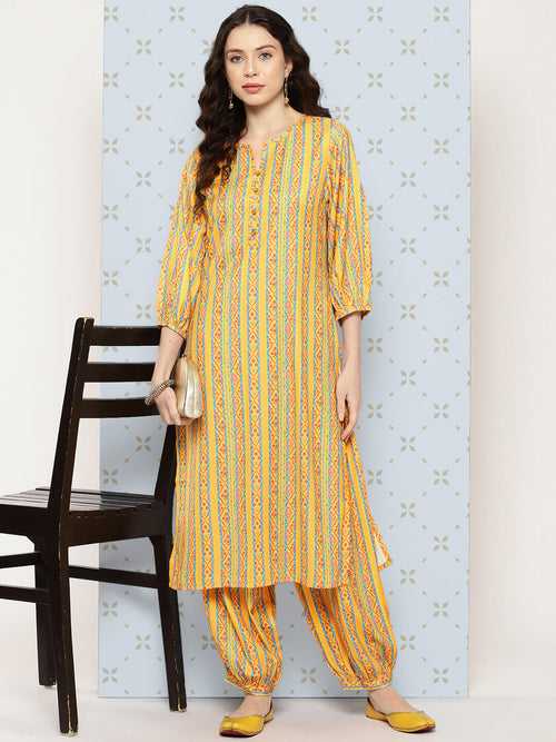 Yellow Moss Digital Ethnic Printed Co-ords Set