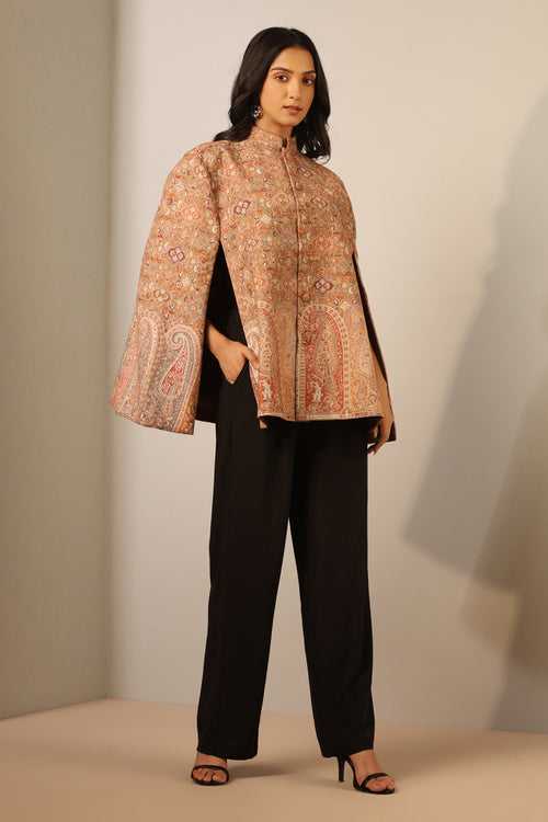 Kavya Fine Wool Silk Cape