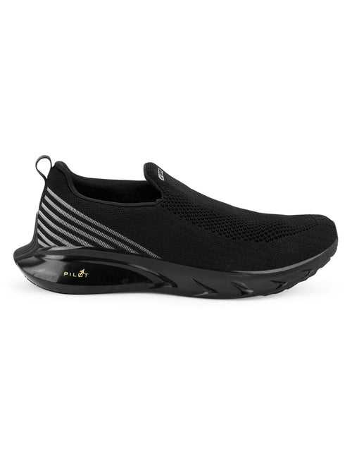 PILOT Black Men's Walking Shoes