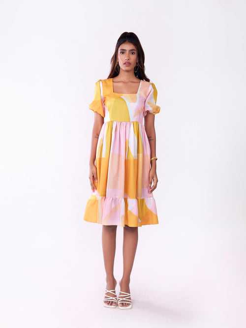 Sunshine Abstract Printed Dress