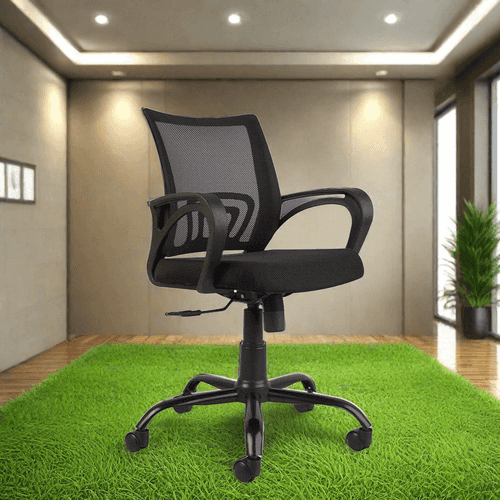 Zenith C107 Medium-Back Mesh Office/Study Chair [Black]