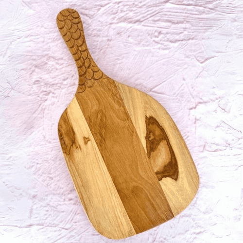 Teak Wood Chopping Board with Carving