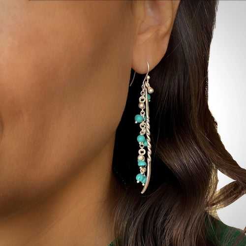 Cocktail Stick Turquoise Earrings