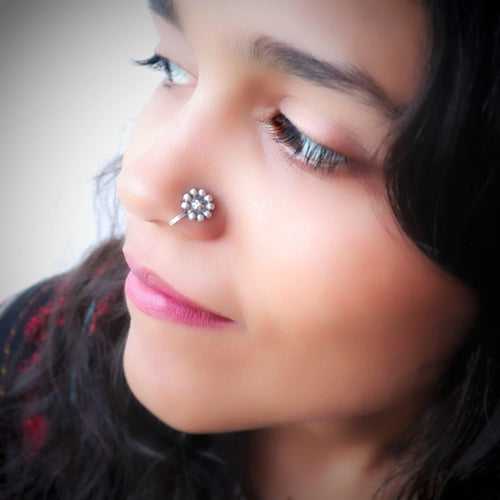 Little Flower Nose Pin (wire or Clip-on)