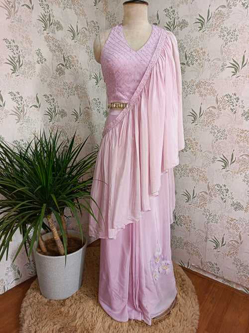 Purple drape saree