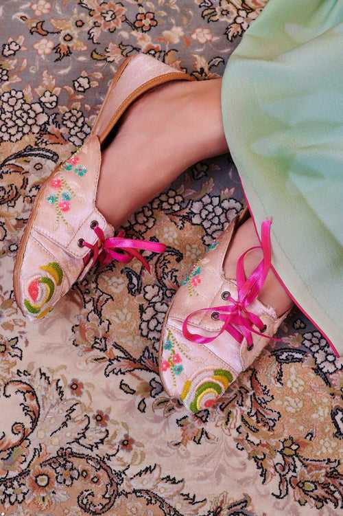 Pink Paradise Embroidered Loafers - Versatile Elegance