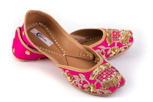 Pink Doli Jutti - Elegant Embroidered Punjabi Jutti for Brides