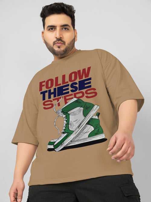 Men Plus Size Printed Oversized Half Sleeves T-Shirt