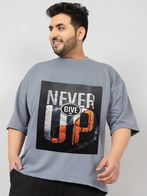 Men Plus Size Printed Oversized Half Sleeves T-Shirt