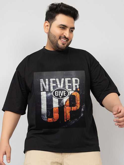 Men Plus Size Printed Oversized Half Sleeves T-Shirt