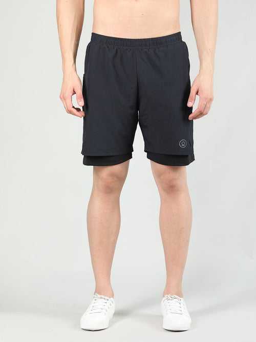 Men Running Sports Double Layered Shorts With Pocket | CHKOKKO