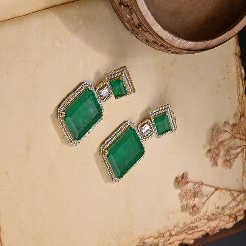 Glisterous Green Dangler Earrings - JBRMR24ER29