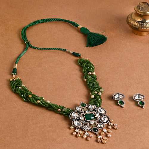 Bedecked Necklace With Earrings - JBRMR24NKS65