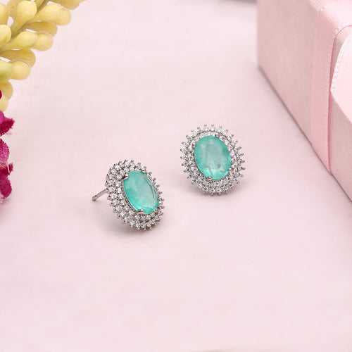 Sea Green Studs Earrings - SIA411645