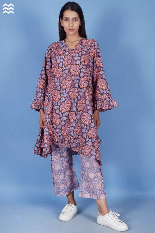 Cambric Cotton Co-Ord Set In Block Print