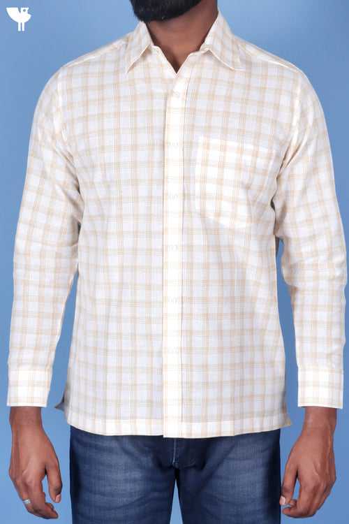 Regular Fit Khaadi Cotton Men’s Full Sleeved Shirt