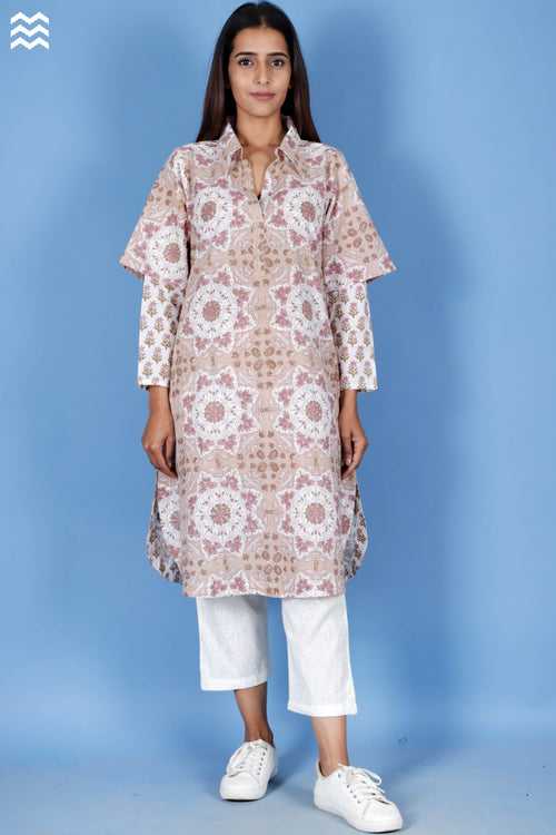 Slub Cotton Doctor wallah Top In Block Print