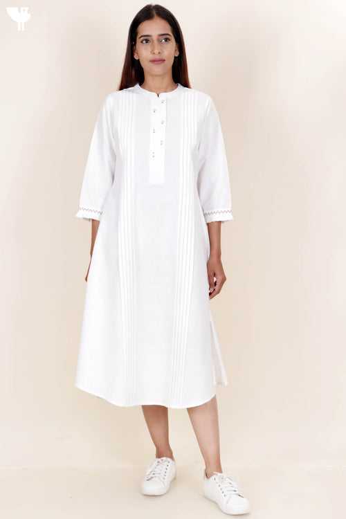 Khaadi Cotton Midi Dress in White