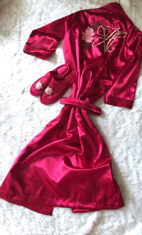 Magenta Personalise Robe + Slippers  | Prepaid Orders Only