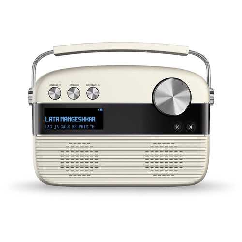 Saregama Carvaan Tamil- Portable Music Player with 5000 Preloaded Songs, FM/BT/AUX, Up to 5 hrs playtime (Porcelian White)