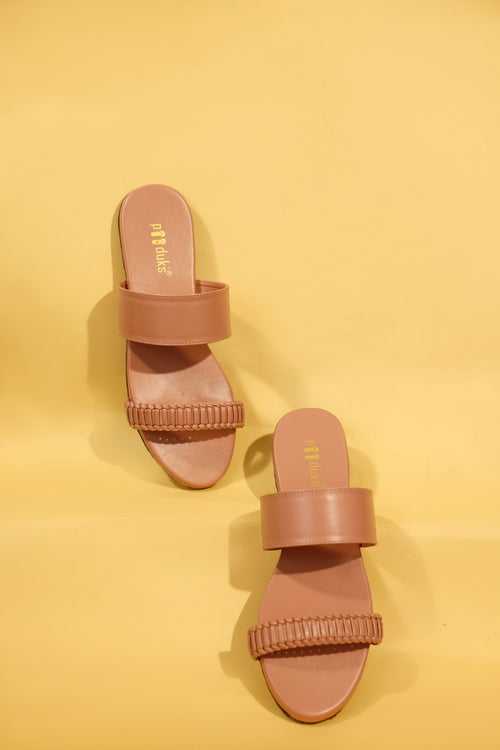 Noi Dual-Strap Vegan Leather Slides Women